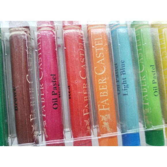 Faber Castell 12 Grip Oil Pastels Non-Toxic Vintage - Picture 4 of 5